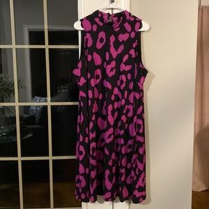 Est 1946 black & fuchsia, mock collar, sleeveless dress - 18/20